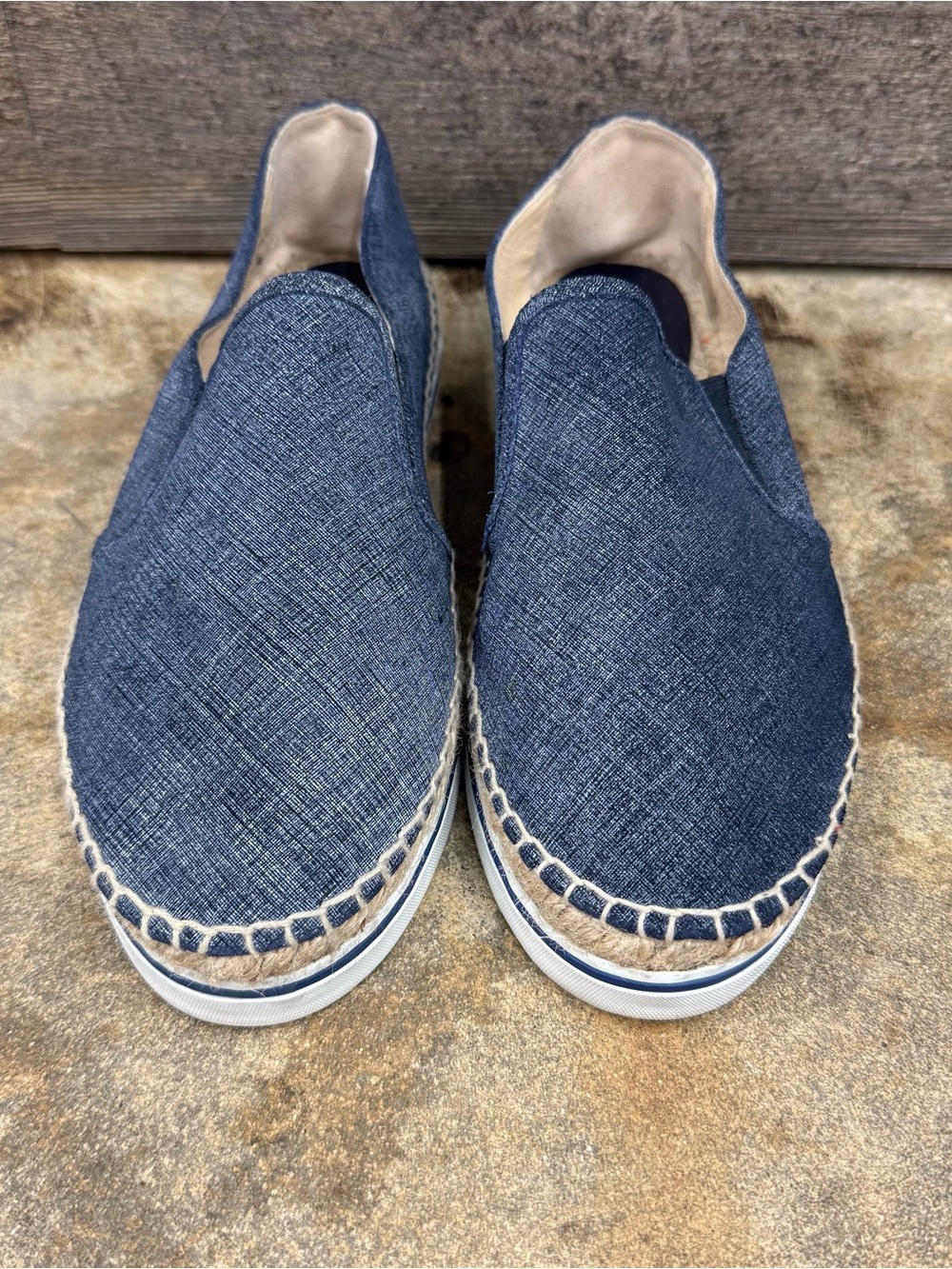 Jimmy Choo Blue Dawn Textured Slip-On Espadrilles